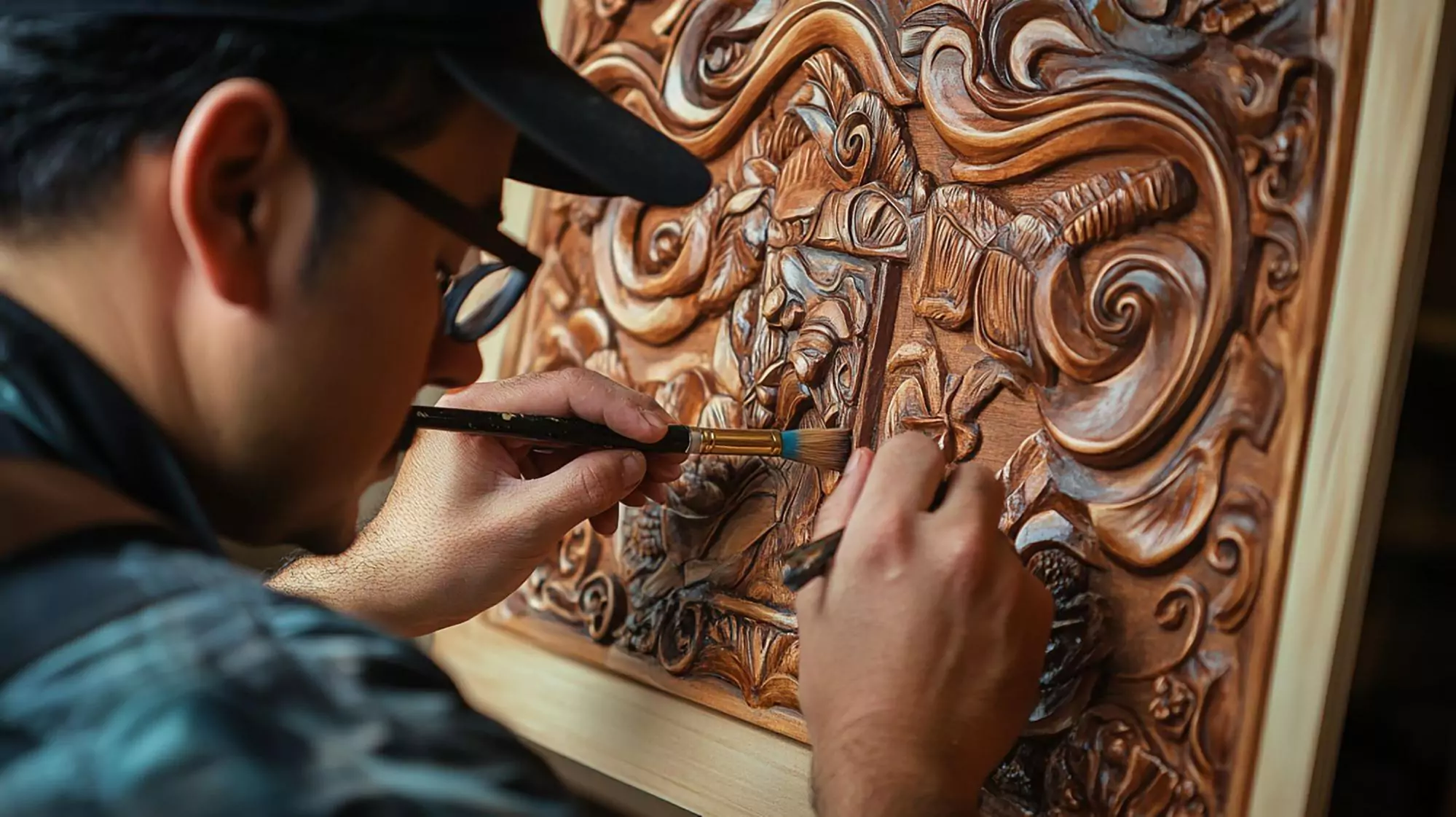 Teknik Mengecat Ukiran Kayu Tanpa Menutupi Detail Indahnya