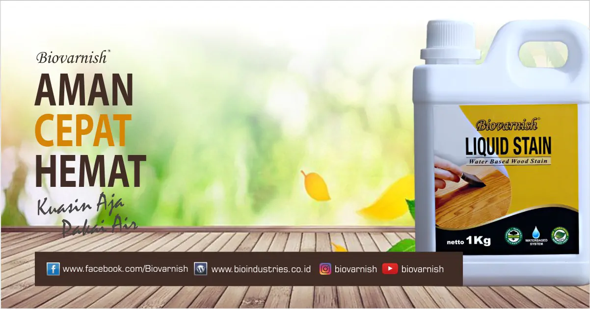 Finishing Natural Kayu Pada Jendela Dengan Biovarnish Liquid Stain