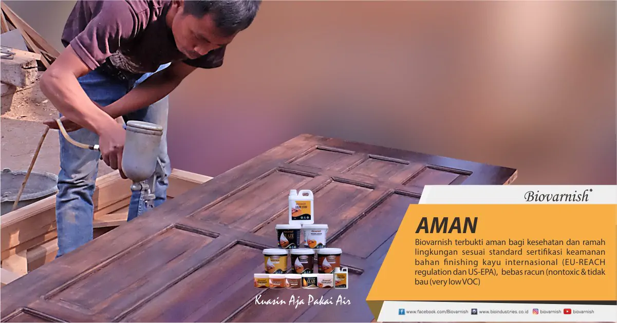 Pintu Minimalis Cocok Menggunakan Finishing Kayu Jati Biovarnish